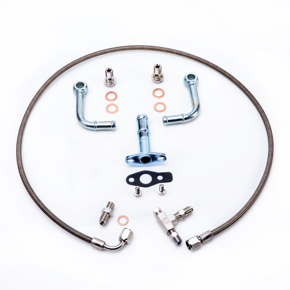 TRITDT Fits Mitsubishi TD04 TD04H TF035 Turbo Oil and Water Line Kit DIY