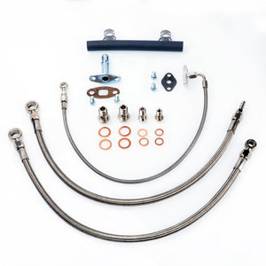 TRITDT Fits Nissan RB30 VL w/ Factory T3 Oil and Water Line Kit 18mm Water Bolt