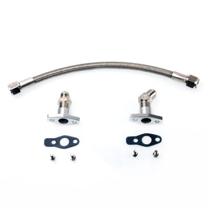 TRITDT Fits Mitsubishi TD04 T005 TD06 Oil Drain Line Kit M6 38mm Flange / 10AN