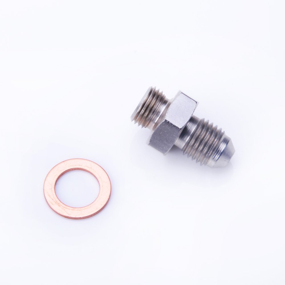 Fits GT25R GT28R GT30R GT35R T04Z Oil Feed Adapter Kit 7/16"-24 1mm Restrictor