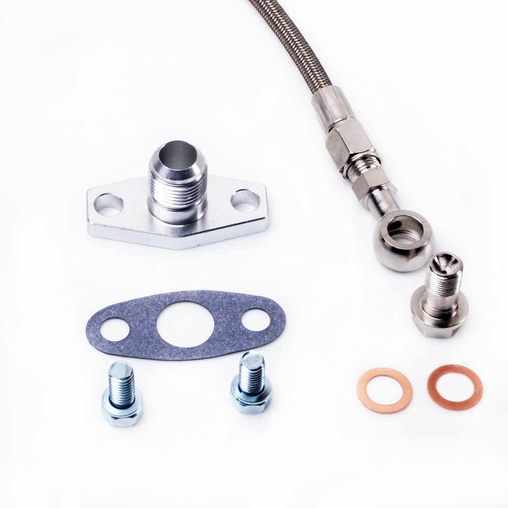 TRITDT Turbo Oil & Water Line Kit 70cm Oil Feed 25cm Water for Garrett T25 T28