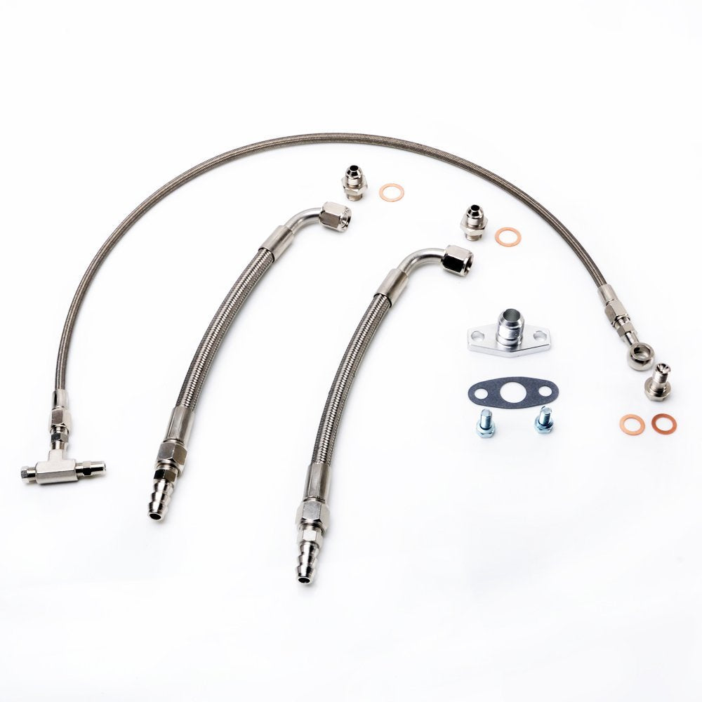 TRITDT Fits Garrett T25 T28 Turbo Oil & Water Line Kit 70cm Oil Feed 25cm Water