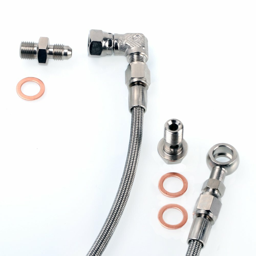 TRITDT Oil Feed Line Kit for 300ZX Z32 w/ Stock Twin Garett T25 Journal Bearing
