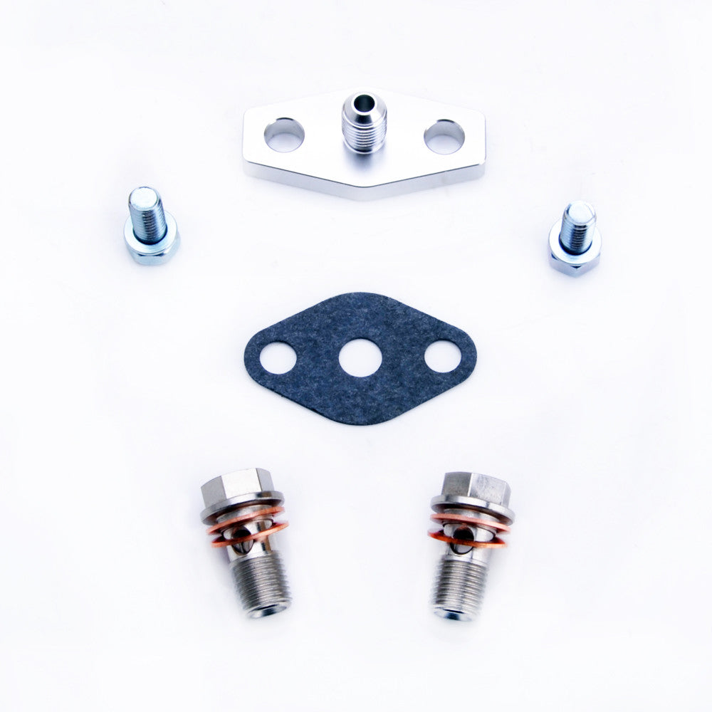 Fits SUBARU 02~06 WRX / 04~14 STI w/ T3 T04B T04E AVCS/Turbo Oil Feed Line Kit