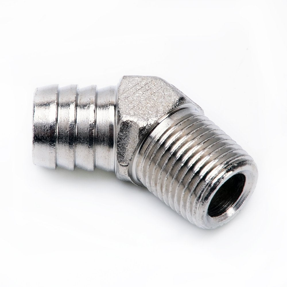 TRITDT Fits Rubber Hose Adapter 45Deg 1/2PT to 3/4" Barb