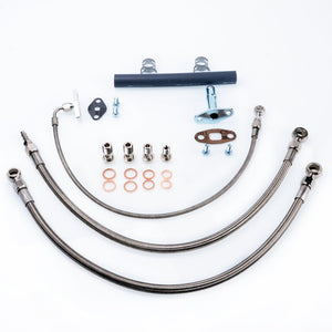 TRITDT Fits RB20DET RB25DET w/ Garrett T3 Oil and Water Line Kit 16mm Water bolt