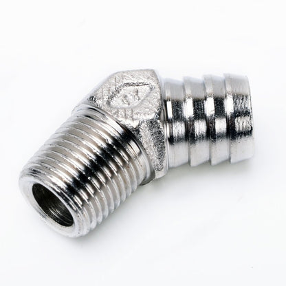 TRITDT Fits Rubber Hose Adapter 45Deg 1/2PT to 3/4" Barb