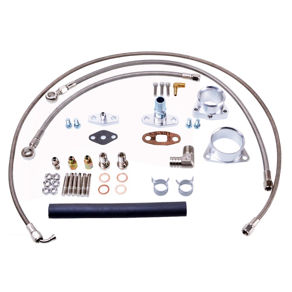 TRITDT Turbo Oil / Water Full Kit Fit Nissan TD42 Safari Patrol GQ w/ HT18 turbo