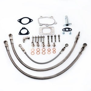 Fits S13 SR20DET Silvia Garrett T25 Journal Bearing Oil & Water Line Kit 6AN