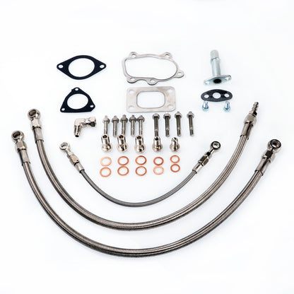 Fits S13 SR20DET Silvia Garrett T25 Journal Bearing Oil & Water Line Kit 6AN
