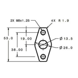TRITDT Turbo Oil Return Flange Kit 8AN Bolt Spacing 38mm for Garrett GT25 GT28