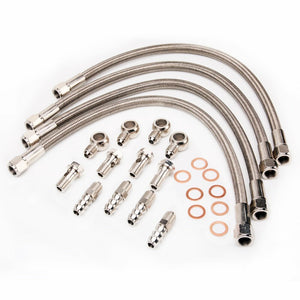 TRITDT Turbo Water Line Kit 6AN for Nissan Z32 300ZX Fit Garrett GT28R GT30R