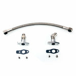 TRITDT Fits KKK K03 K04 K06 Turbo Oil Drain Line Kit 35cm 8AN Flange 38mm