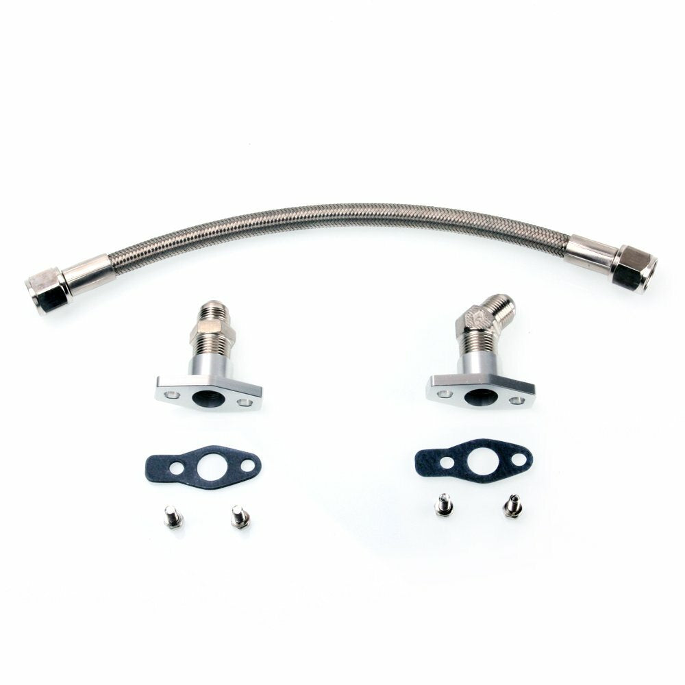 TRITDT Fits KKK K03 K04 K06 Turbo Oil Drain Line Kit 35cm 8AN Flange 38mm