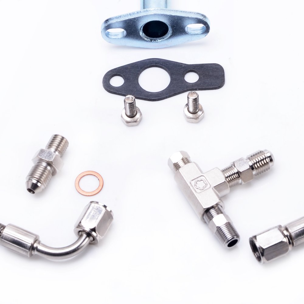 TRITDT Fits Mitsubishi TD04 TD04H TF035 Turbo Oil and Water Line Kit DIY