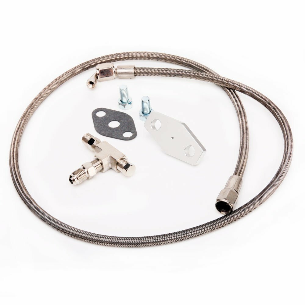 TRITDT Fits Garrett T3 T4 Turbo Oil Feed Line Kit 4AN 104cm w/ 1mm Restrictor