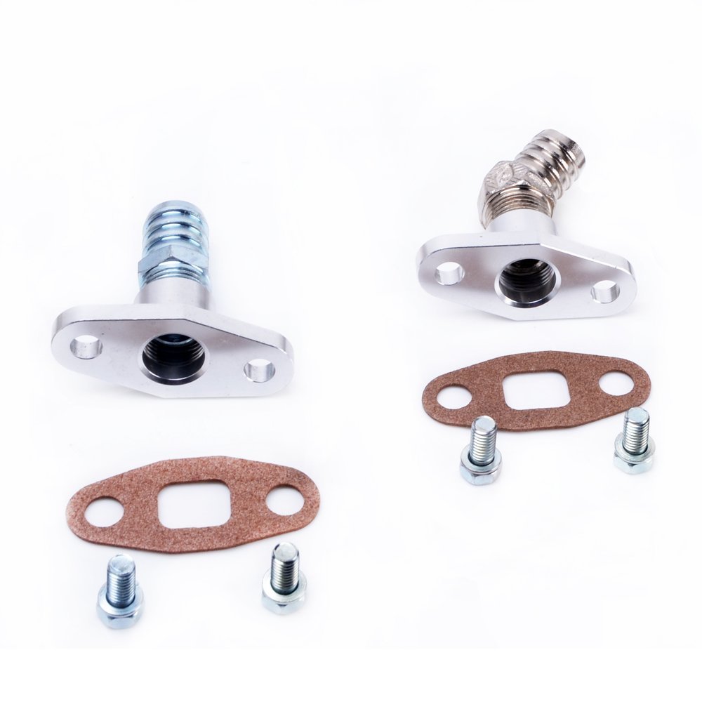 TRITDT Fits Garrett T3 T4 T04E Turbo Oil and Water Line Kit M18x1.5mm Water Hole