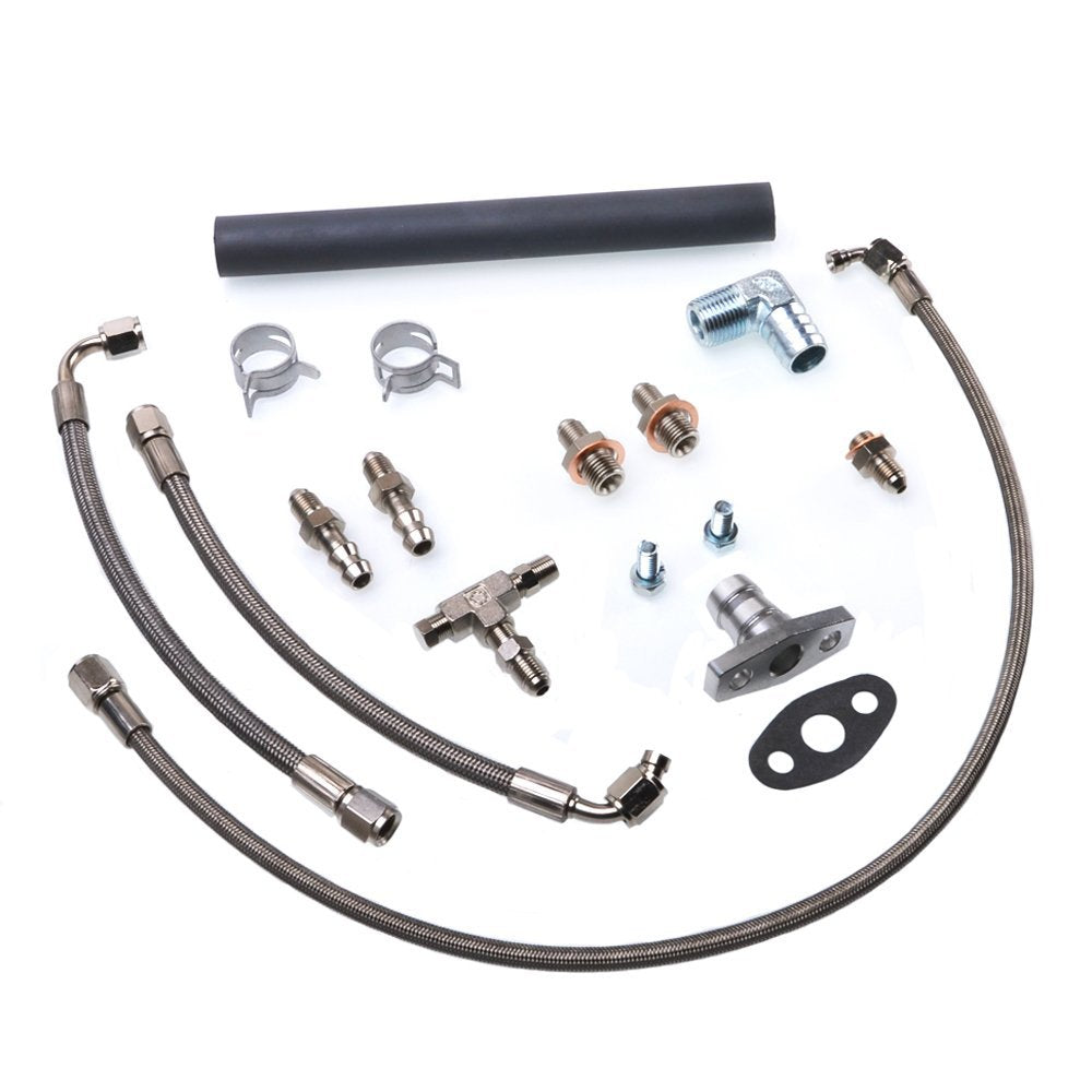 TRITDT Turbo Oil Water Kit Fits TOYOTA Landcruiser 4.2L 1HZ Garrett GT28R GT30R
