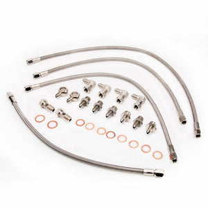 TRITDT Turbo Water Line Kit for Nissan R32 R33 RB26DETT GT-R w/ Stock TB25