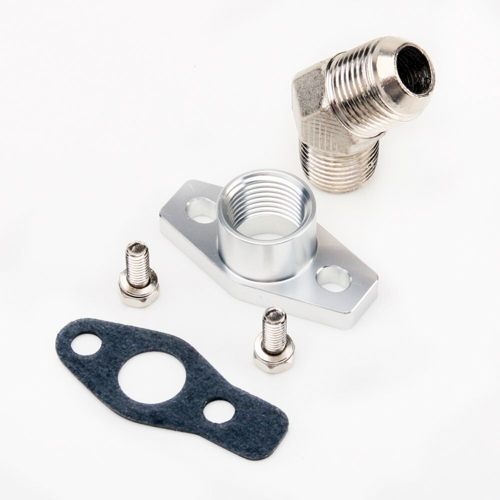 TRITDT Fits TD04 TD05 Turbo Oil Return Flange Kit 38mm -45deg to 10AN
