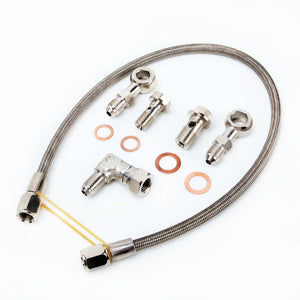 TRITDT M10x1.25mm / M12x1.25mm / 50cm 4AN Line Turbo Oil Feed Line Kit