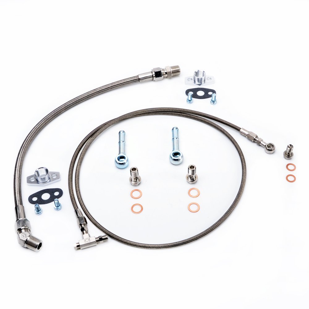 TRITDT Fits Garrett GT25R GT28R GT30R Ball Bearing Oil and Water Line Kit 150cm