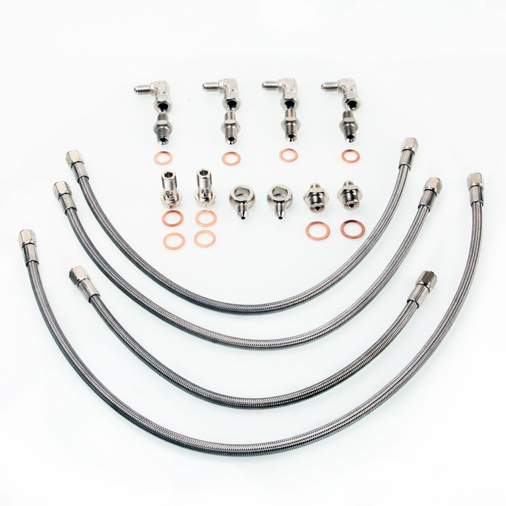 TRITDT Turbo Water Line Kit Fits R32 R33 RB26DETT GT-R w/ Garrett GT25R GT28R