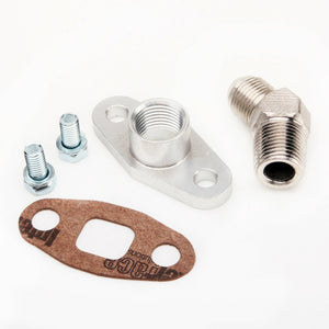 TRITDT Turbo Oil Return Flange Kit 45 deg -8AN flare Fits Garrett T3 T4