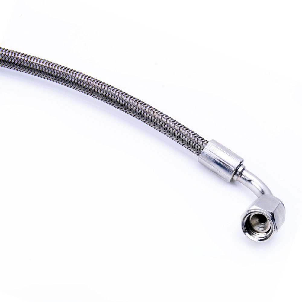 TRITDT Turbo Teflon Line / Hose To 4AN OD 1/4" Str to 90 Deg 60cm /24" PTFE