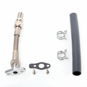 TRITDT Fits Garrett GT25 GT28 Turbo Oil Drain Line Kit Bolt M8 Flange 38mm