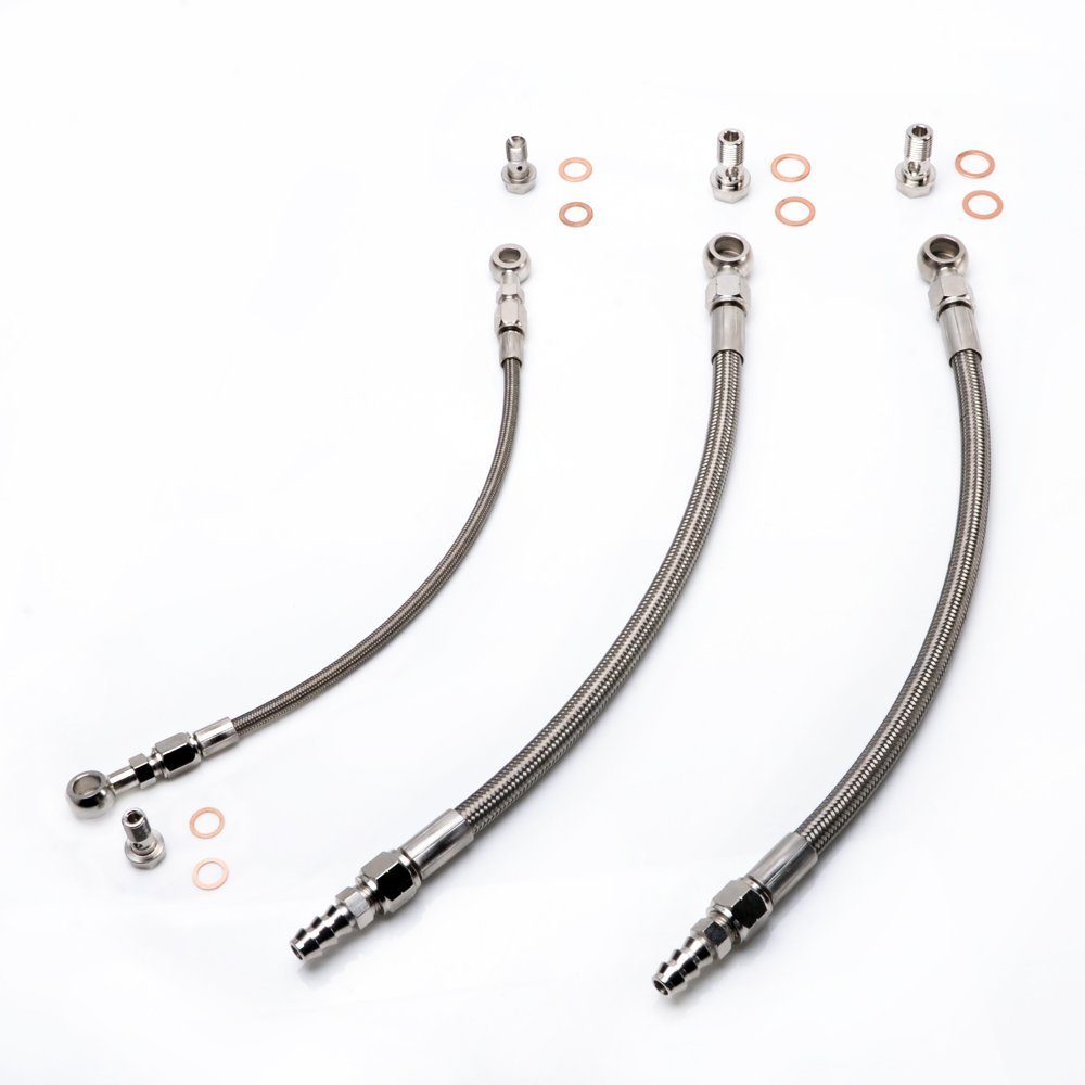 TRITDT Fits MHI 4G63T EVO 1/2/3 w/ Garrett GT3076R B.B. Oil and Water Line Kit