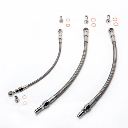 TRITDT Fits MHI 4G63T EVO 1/2/3 w/ Garrett GT3076R B.B. Oil and Water Line Kit