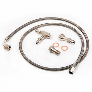 TRITDT Turbo Oil Feed Line Kit 4AN M12x1.25mm 100cm Line w/ 1.5mm Restrictor