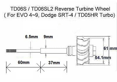 TRITDT Turbine Wheel Shaft fit MHI EVO 4~9 TD06SL2R Reverse TD06SL2 Inconel