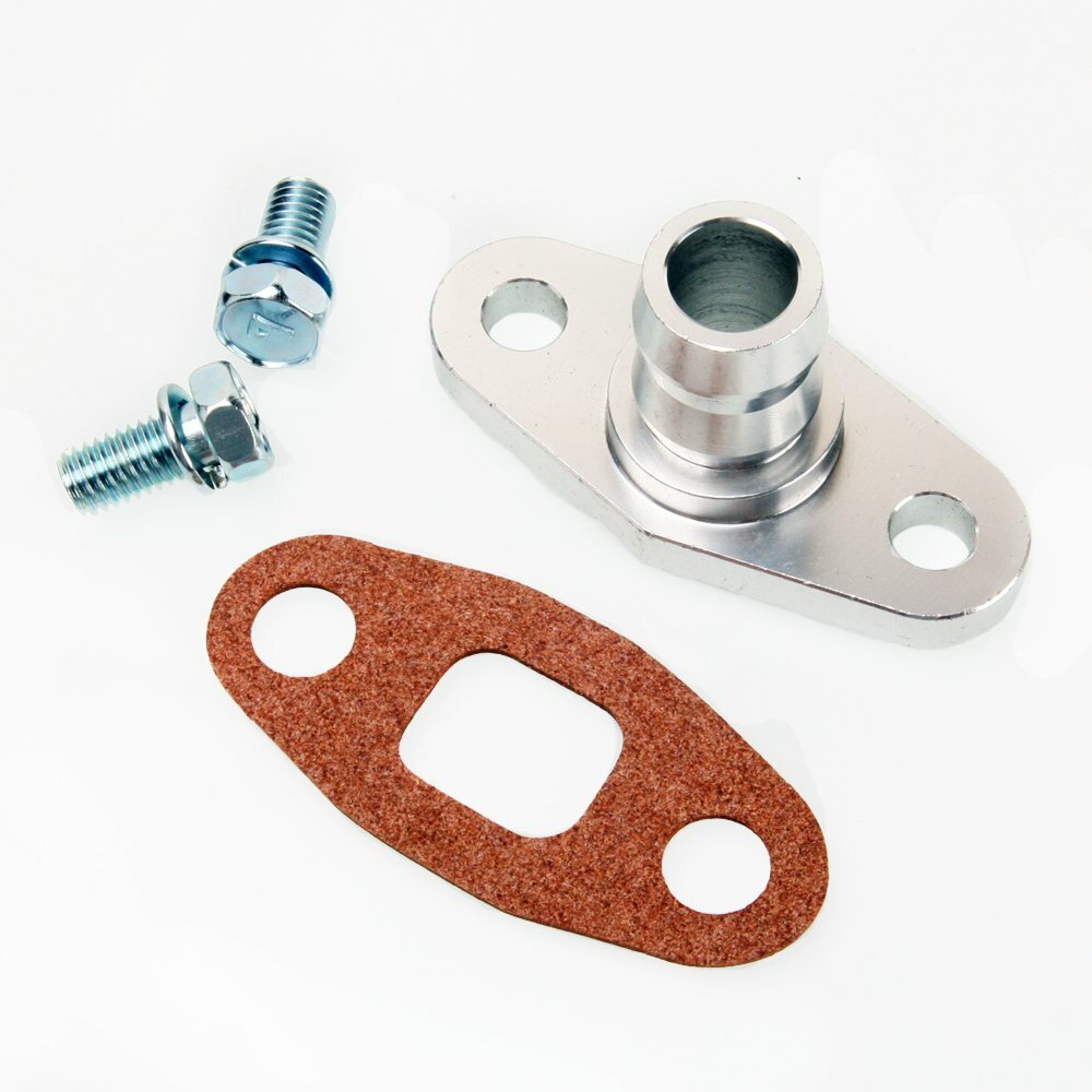 TRITDT Turbo Oil Return Flange Kit to 20mm Barb for Garrett T3 T4 T04B T04E