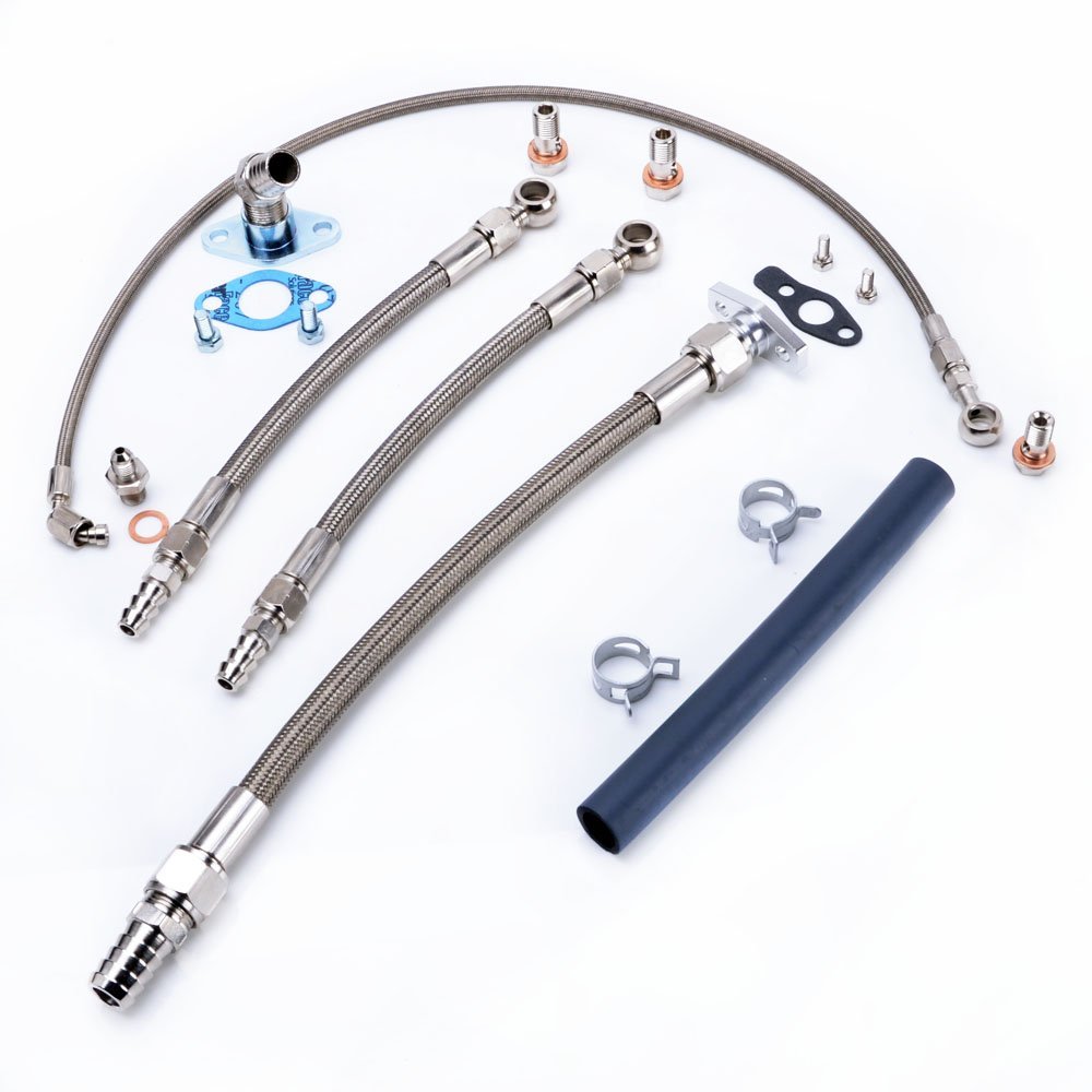 TRITDT Fits TOYOTA 1JZ-GTE 2JZ-GTE w/ TRITDT TD05 TD06 Oil and Water Line Kit