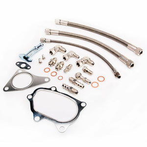 TRITDT Fits SUBARU WRX STI TD05 TD06 Turbo Install Kit Braided Steel Line
