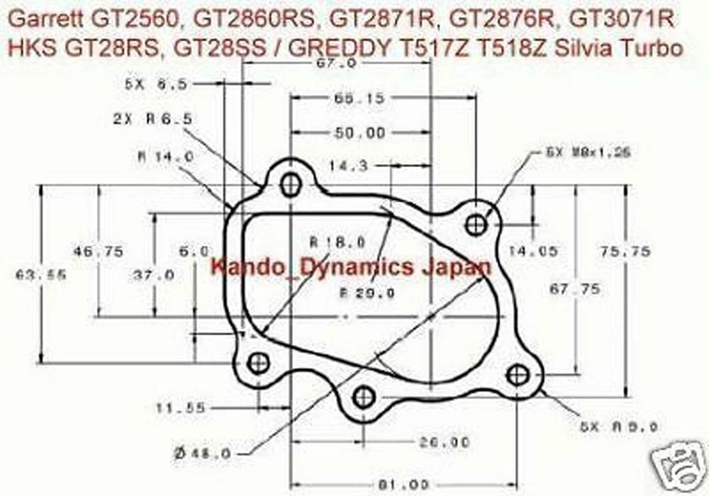 TRITDT Turbo Turbine Gasket Kit for SR20DET Garrett GT25 GT28 GT30 TRUST T518Z