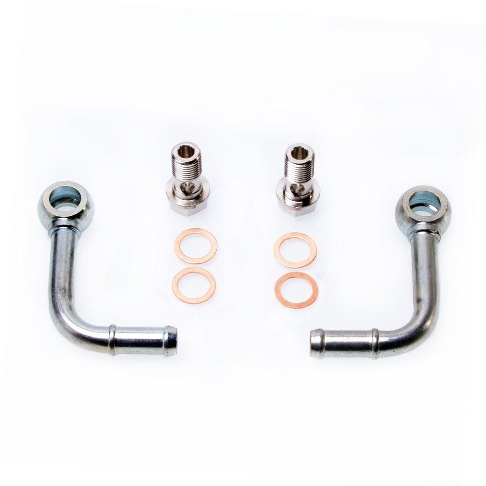 TRITDT Fits Mitsubishi TD05 TD06 Turbo Water Pipe Kit M14x1.5mm 90Deg