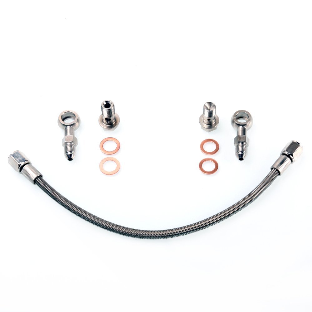 Fits S13 S14 SR20DET TRITDT TD05H TD06 Oil Feed Line Kit M10x1.25 Top Mount