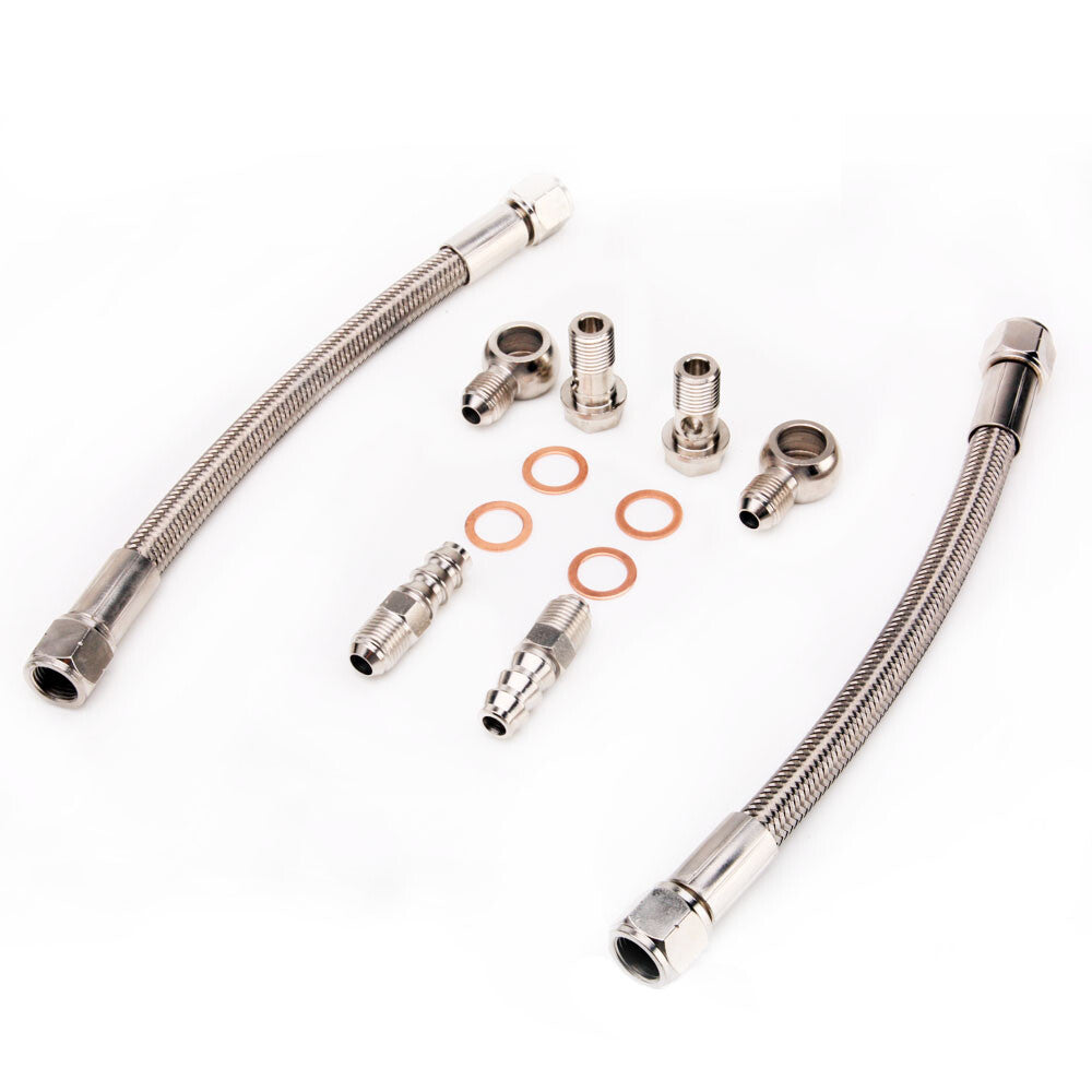 TRITDT Oil Feed and Water Line Kit 6AN for 4G63T DSM 1G 2G Eclipse w/ MHI TD05H