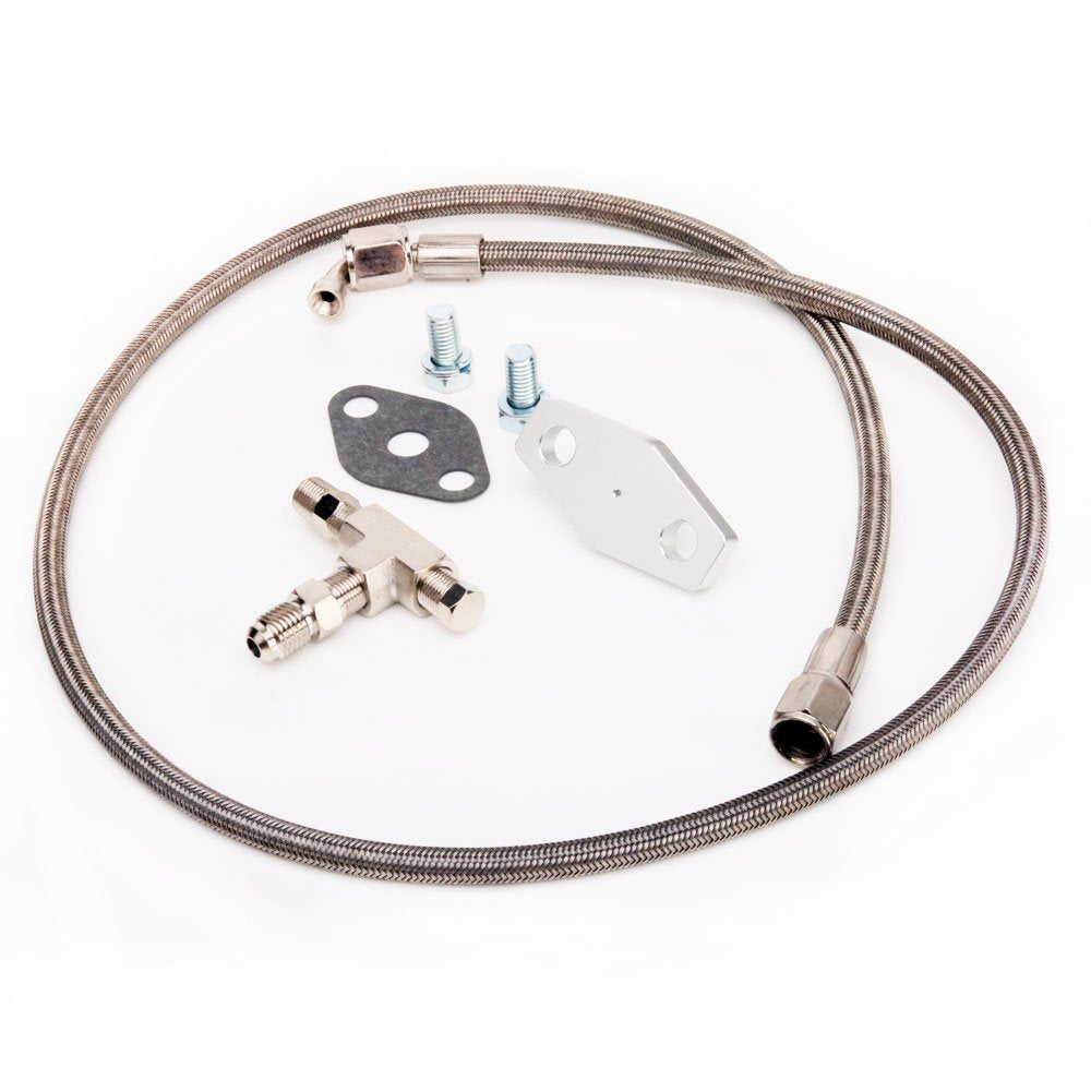 TRITDT Fits Garrett T3 T4 Turbo Oil Feed Line Kit 0.08" Restrictor 50cm Line