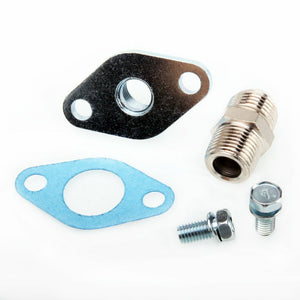 TRITDT Fits TOYOTA 1JZ-GTE 2JZ-GTE Turbo Oil Return Flange Kit 10AN to Straight