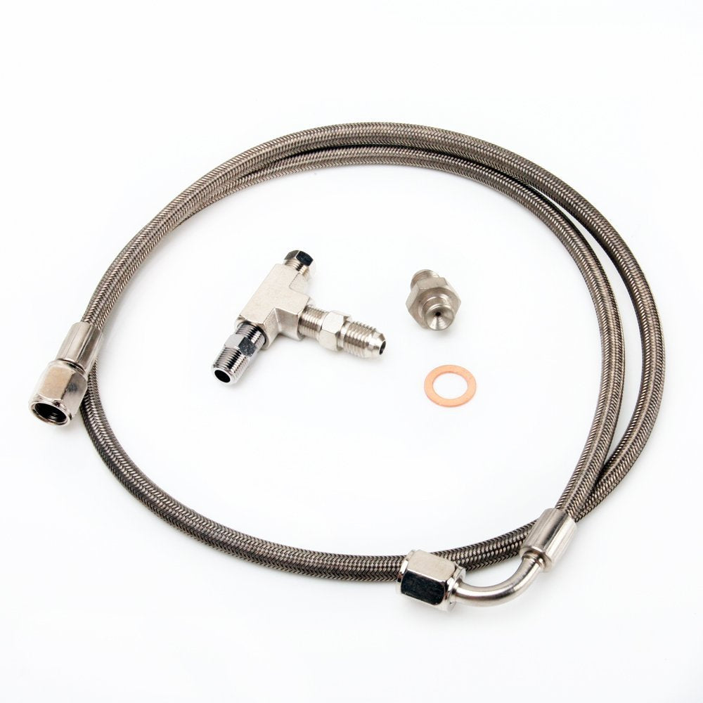TRITDT Fits Garrett T2 T25 T28 Dynamic Type Turbo Oil Feed Line Kit 4AN 100cm