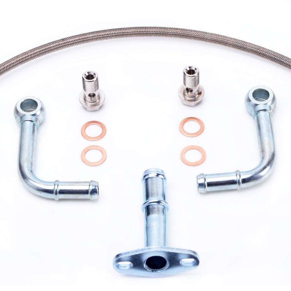 TRITDT Fits Mitsubishi TD04 TD04H TF035 Turbo Oil and Water Line Kit DIY
