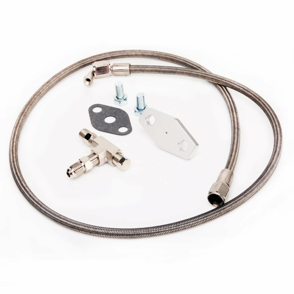 TRITDT Fits Garrett T3 T4 Turbo Oil Feed Line Kit 4AN 104cm w/ 1mm Restrictor