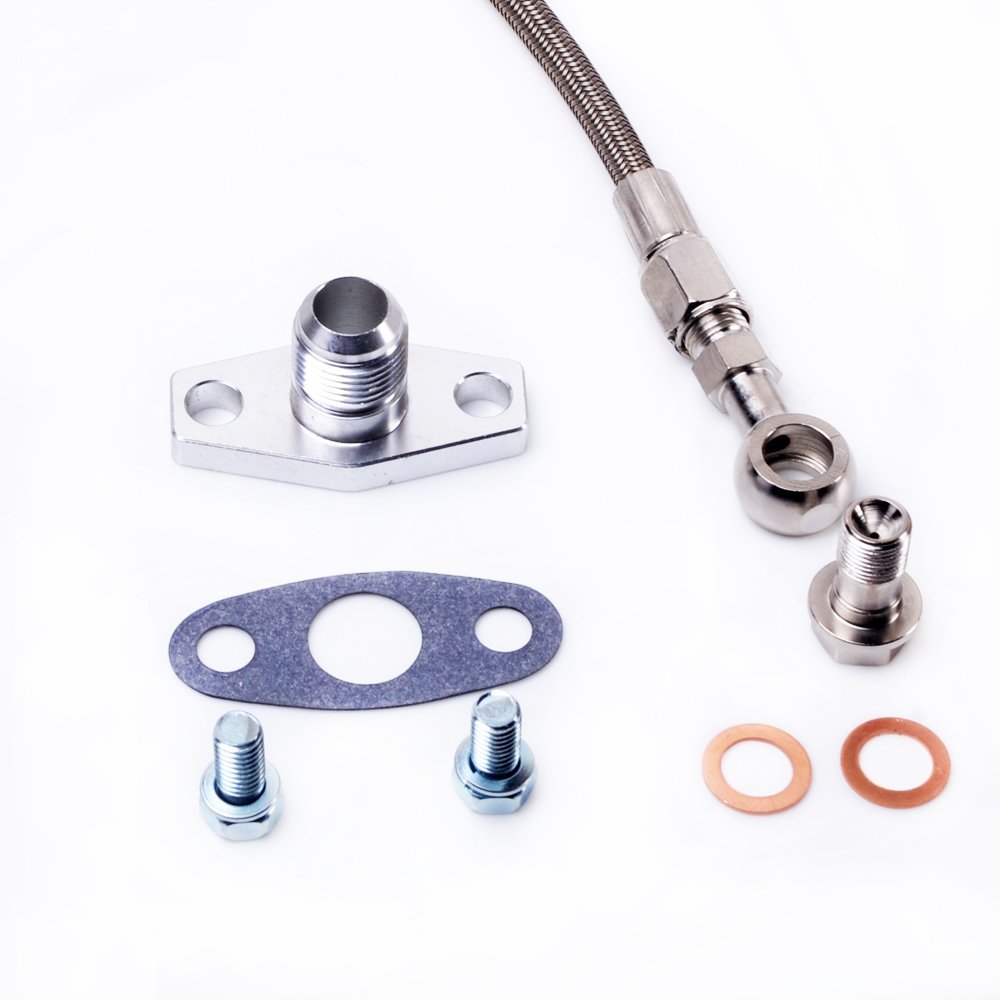 TRITDT Fits Garrett T25 T28 Turbo Oil & Water Line Kit 70cm Oil Feed 25cm Water