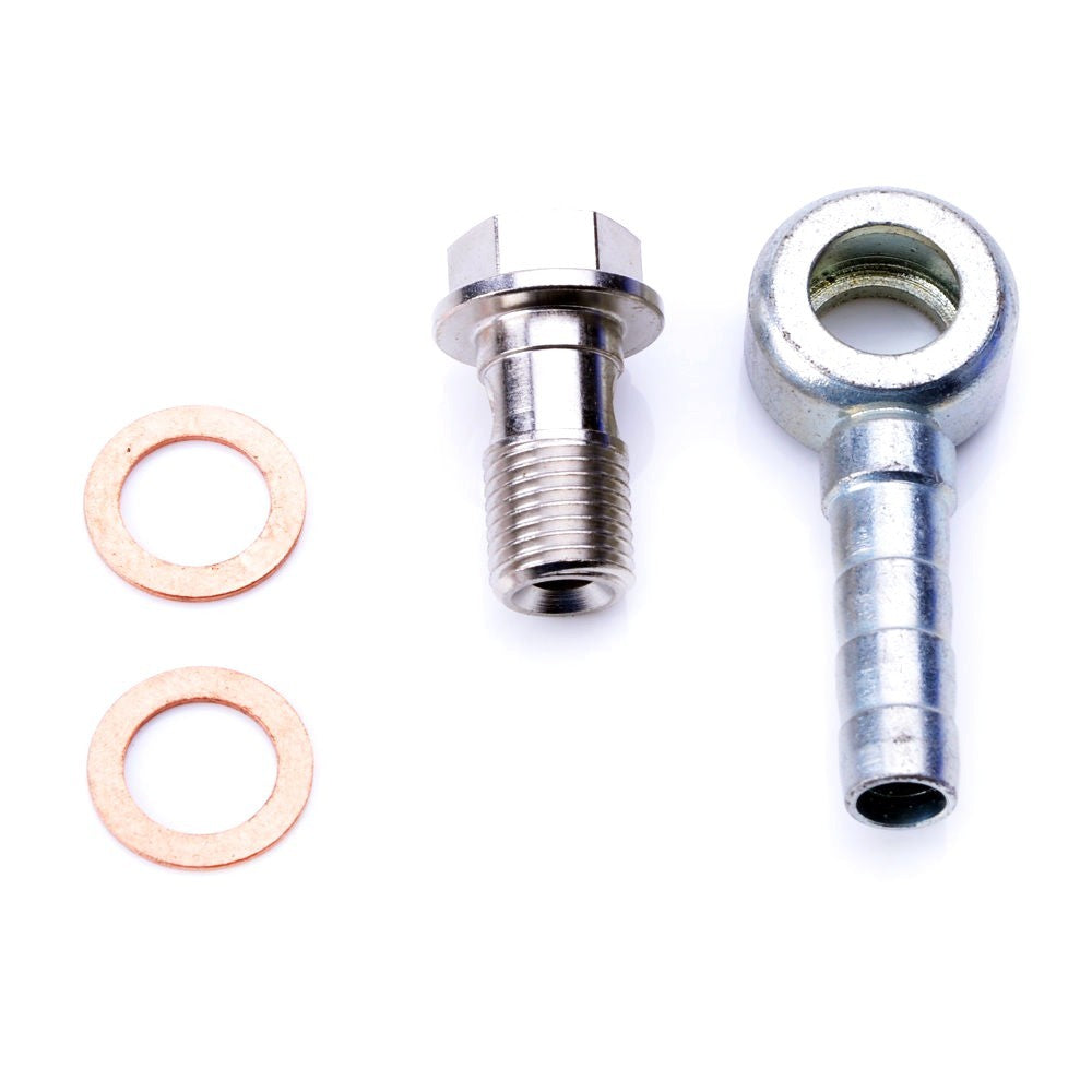 TRITDT M12x1.25 Turbo Banjo Bolt and Pipe Kit to 3/8" Hose Barb