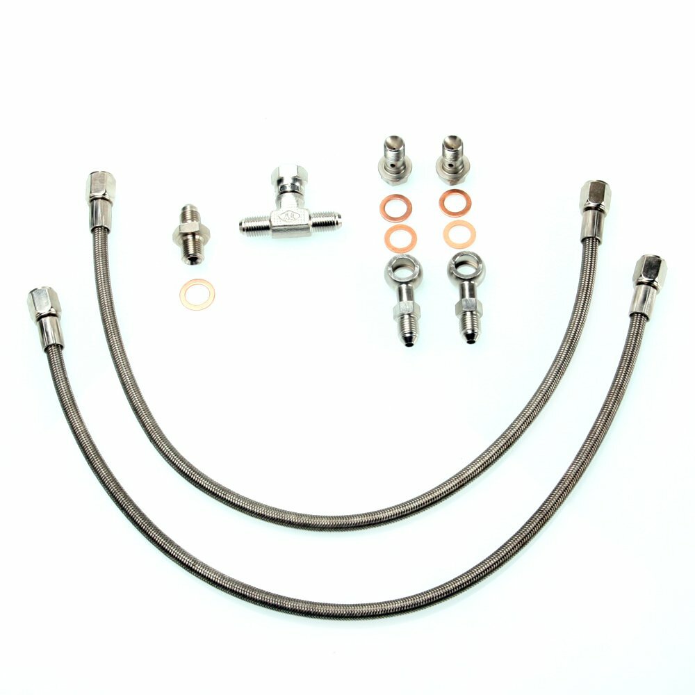 Fits GT-R RB26DETT Garrett GT25R GT28R GT2530 Ball Bearing Oil Feed Line Kit