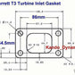 TRITDT Turbocharger Turbo Gasket Set For Garrett T3 Turbine Inlet & Oil side
